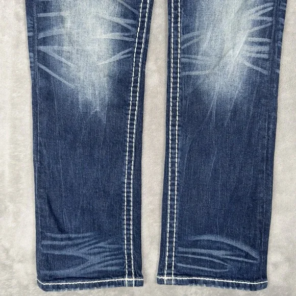Rock Revival Jeans Mens 30 (Fits 31x29) Robin Straight Dark - Picture 3 of 16